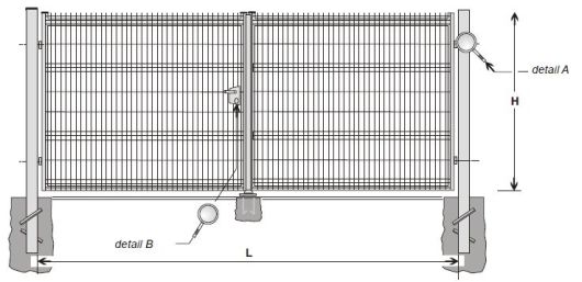 Ds-2w Ds-4w leaf gate